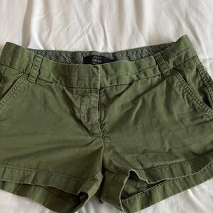 J. Crew olive green chino shorts. Size 4- 2 inch inseam
